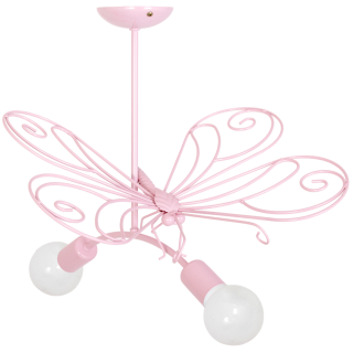 Żyrandol MOTYL 2 PINK 2xE27