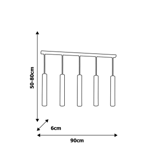 Lampa wisząca JOKER BLACK 5xGU10